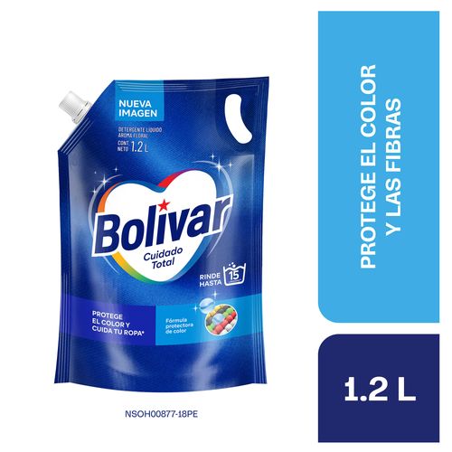 Detergente Líquido BOLÍVAR Cuidado Total Floral Doypack 1.2L