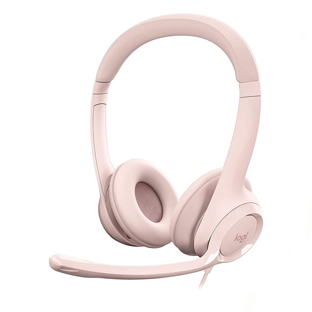 Audífonos con micrófono Logitech H390 USB-A con Cancelación de Ruido - Rosado