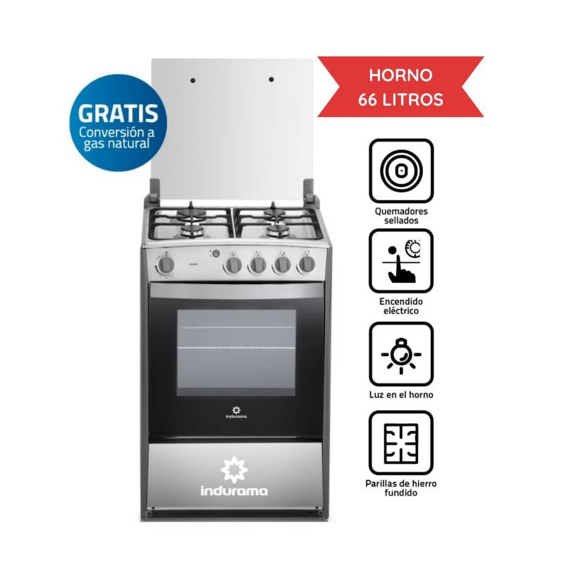 Cocina a Gas 4 Quemadores Indurama VIENA QZ