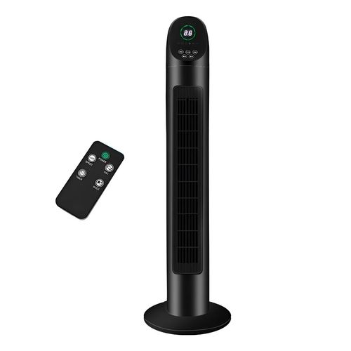 Ventilador Torre 86cm 3 Velocidades 200W 90° Silencioso Con Control - Black