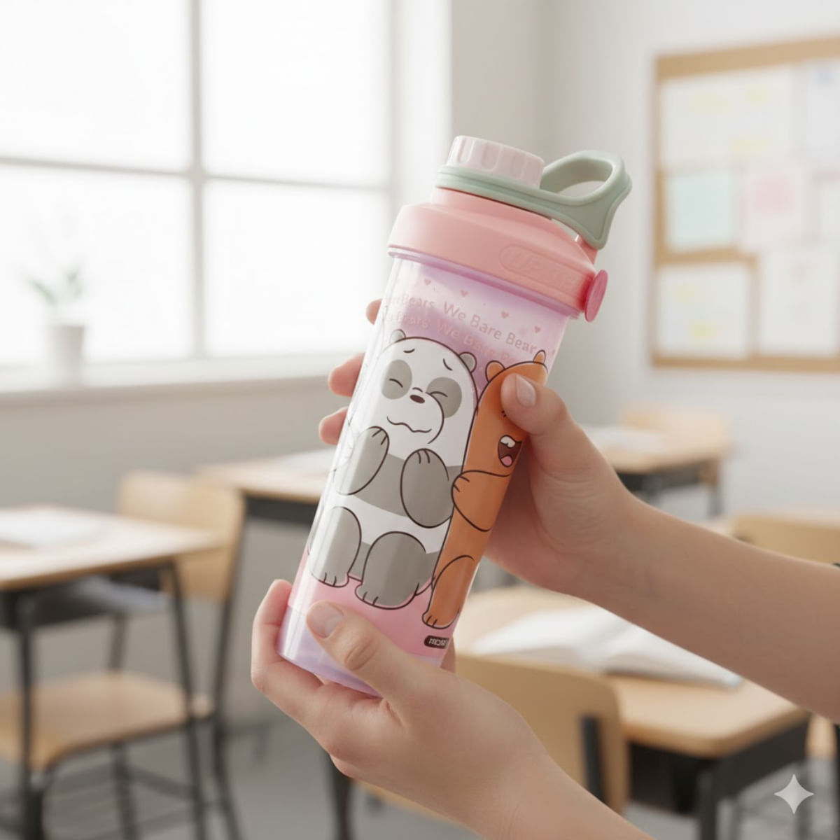 Botella Agua Niños 750ml Escolar Hermética Reutilizable Cute