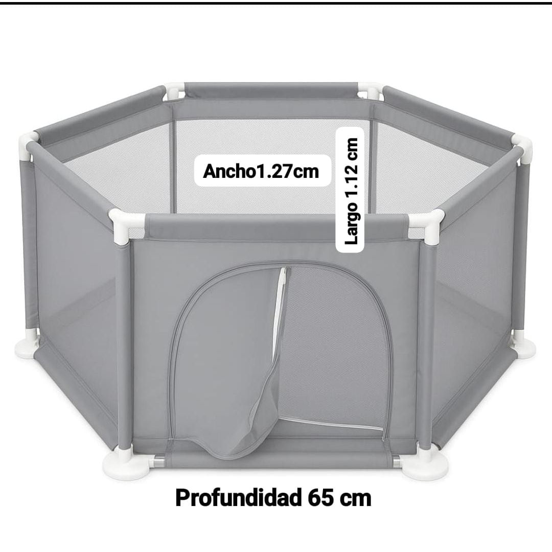 Corral De Juegos Hexagonal Para Bebés Niños Infantil gris