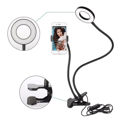 Aro De Luz Led 2 En 1 C/ Soporte Para Celular Videos Fotos