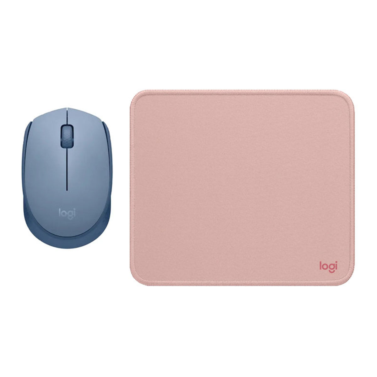 COMBO LOGITECH MOUSE M170 AZUL PAD MOUSE ROSADO