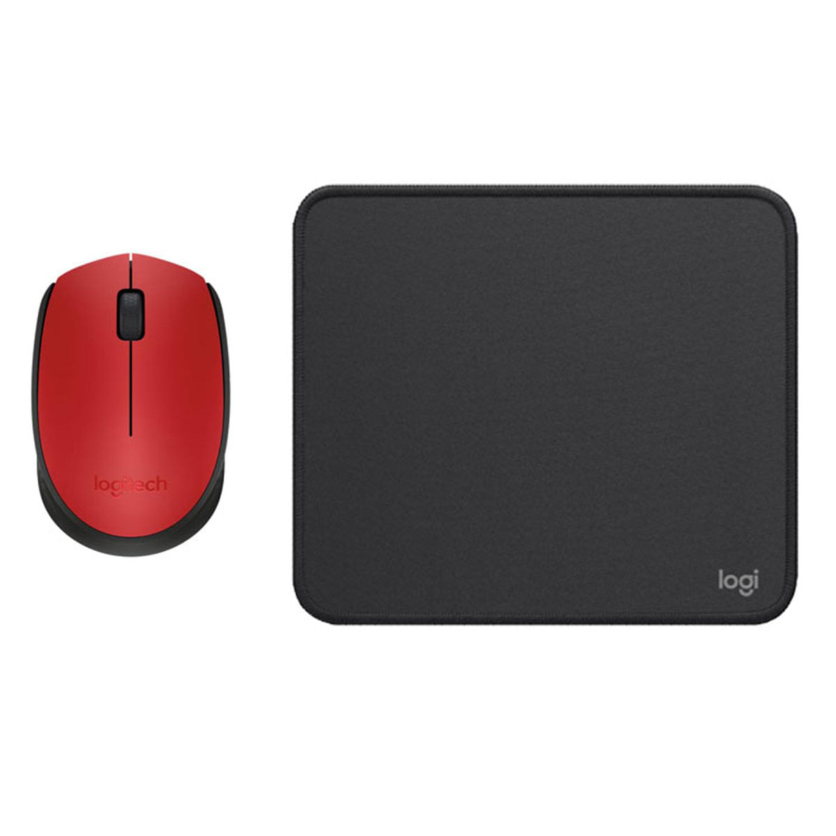COMBO LOGITECH MOUSE M170 ROJO PAD MOUSE NEGRO
