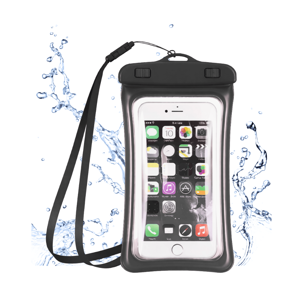 Funda Acuatica con Flotador para Celular Sellado Hermetico Negro