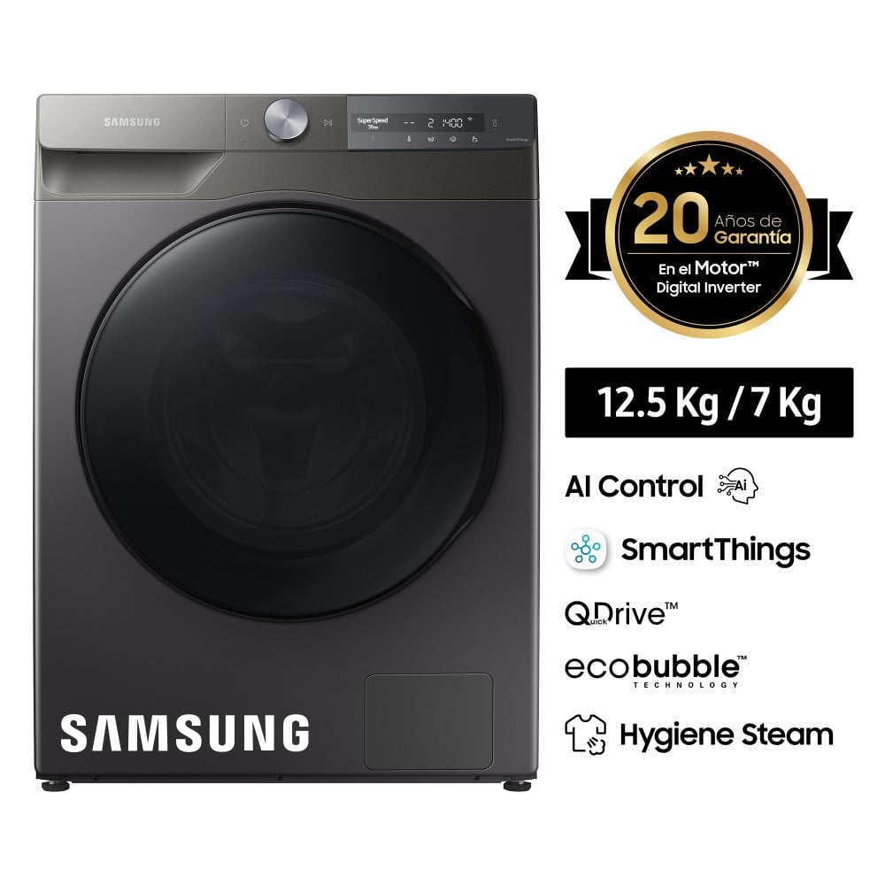 LAVASECA SAMSUNG 12.5 KG 7.0 KG WD12T704DBN/PE - MEGA IMPORT