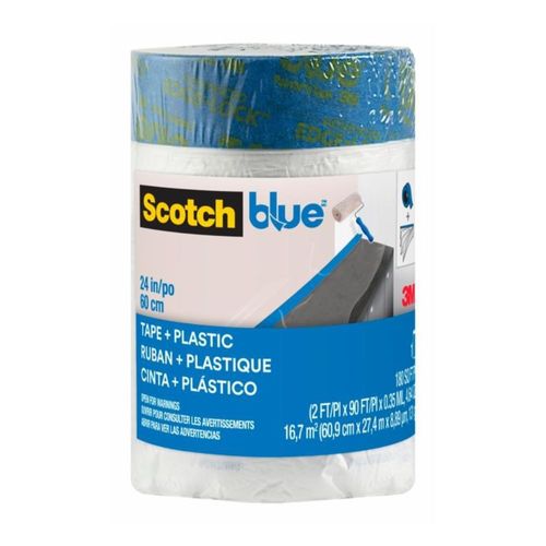 Masking Tape Scotch Azul + Protector Plástico 60cm x 27m
