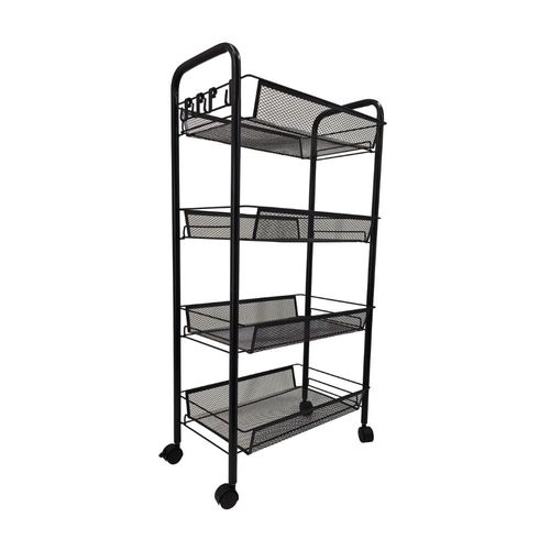 Carrito Organizador 4 Niveles Metal Negro