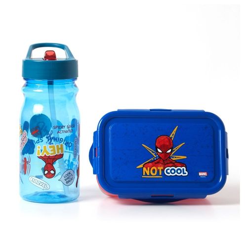 Pack 2 Piezas Taper hermético y Botella Spiderman Disney