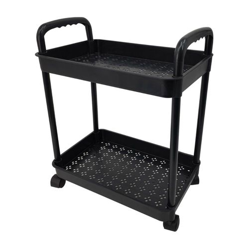 Carrito Organizador 2 Niveles Plástico Negro