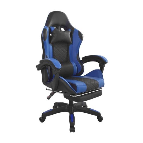 Silla Gamer con reposapiés Byd Negro/Azul Bonno