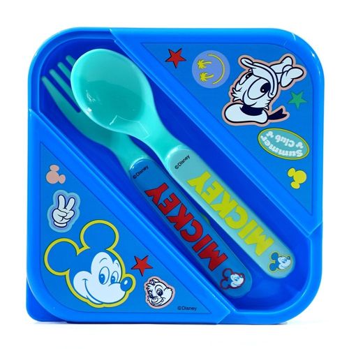Taper hermético de 850ml con cubiertos Mickey Mouse Disney