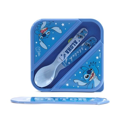 Taper hermético de 850ml con cubiertos Stitch Disney