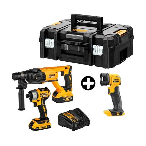 COMBO Rotomartillo SDS 20V + Atornillador 1/4" 20V DCK260D1P1T Dewalt + Linterna LED Dewalt Modelo DCL040 20V