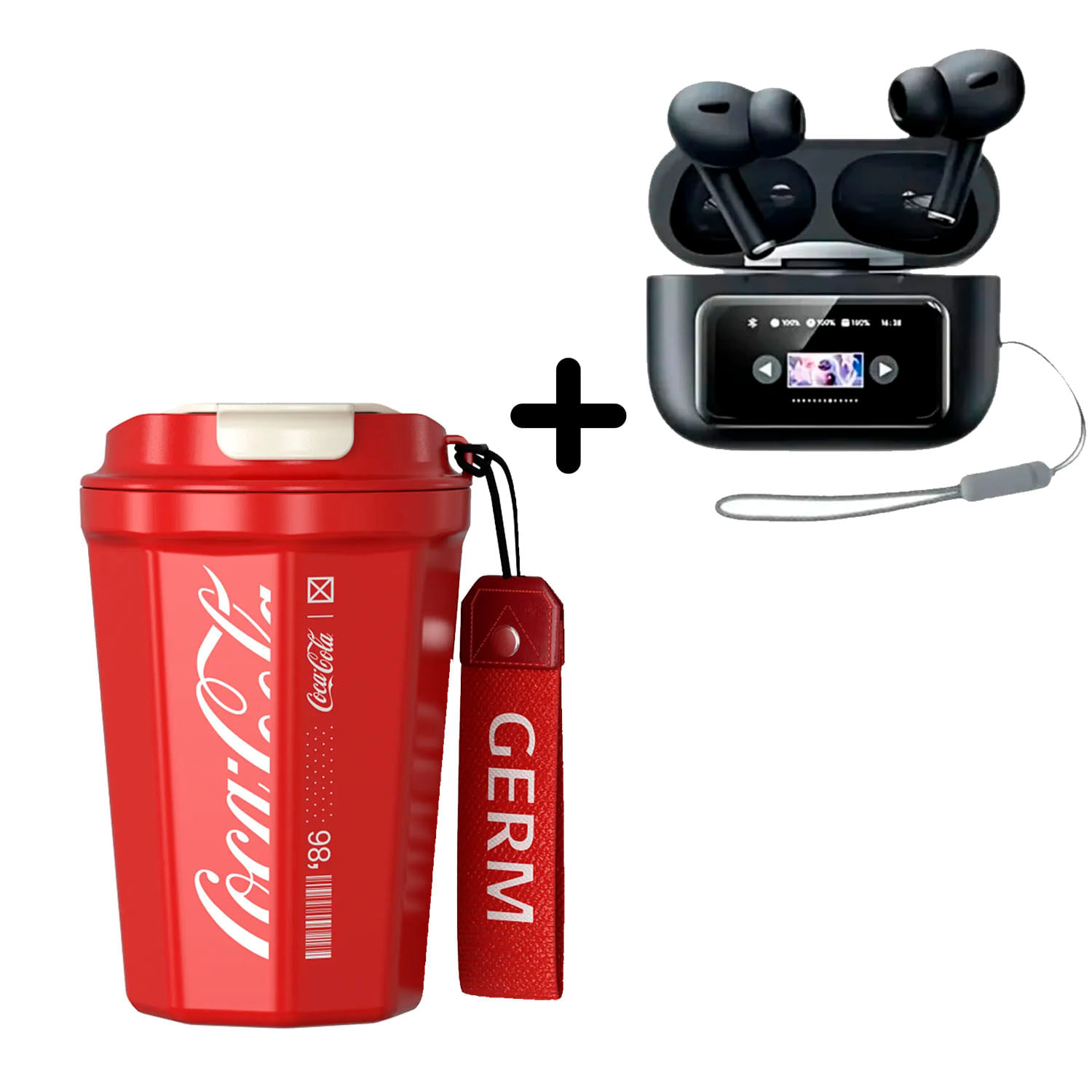 Combo Vaso Coca-Cola Rojo 390 ml + Audifono Remax W30N Negro