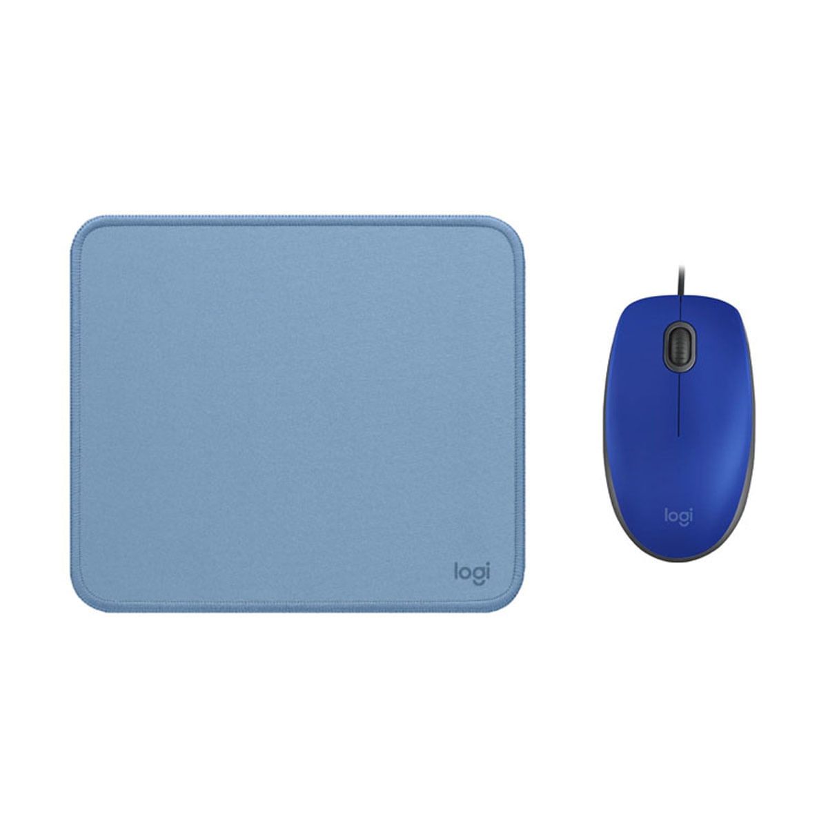COMBO LOGITECH MOUSE M110 Y PAD MOUSE AZUL