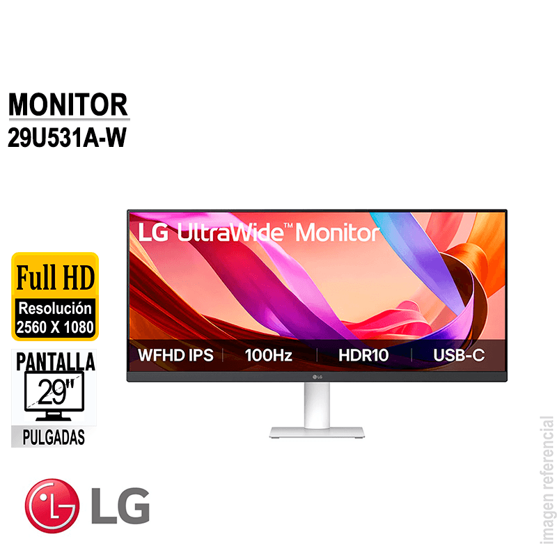 Monitor UltraWide LG 29U531A-W, 29"" WFHD IPS,100 Hz, HDMI,DP, HDR10, HDR, USB-C