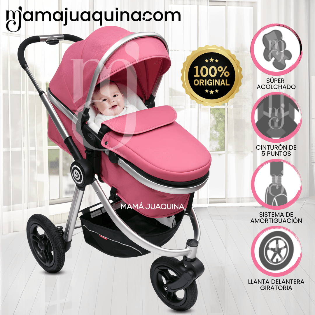 Coche Moisés Travel System de Lujo «SUZETTE» Edición Limitada Rosa