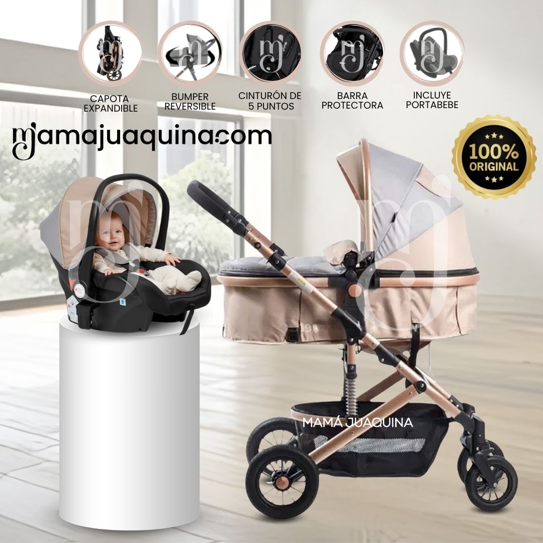 Coche Moisés «JELANI» Con Portabebé Beige