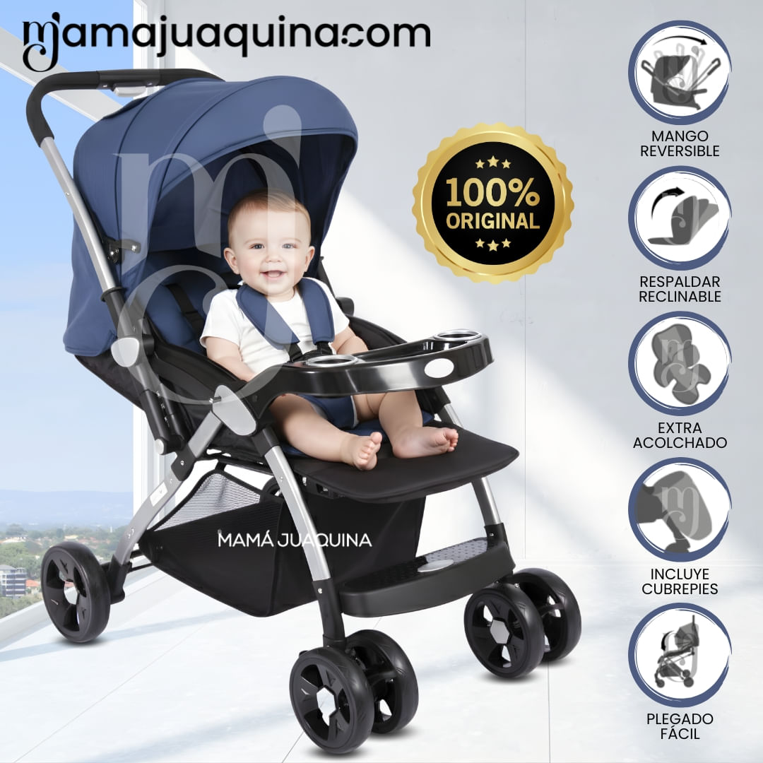 Coche Cuna de Lujo «JAZZ» Azul