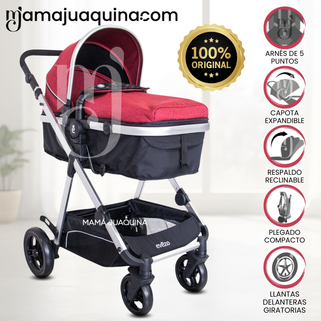Coche Moisés Travel System de Lujo «GRAND IBIZA» Borgoña