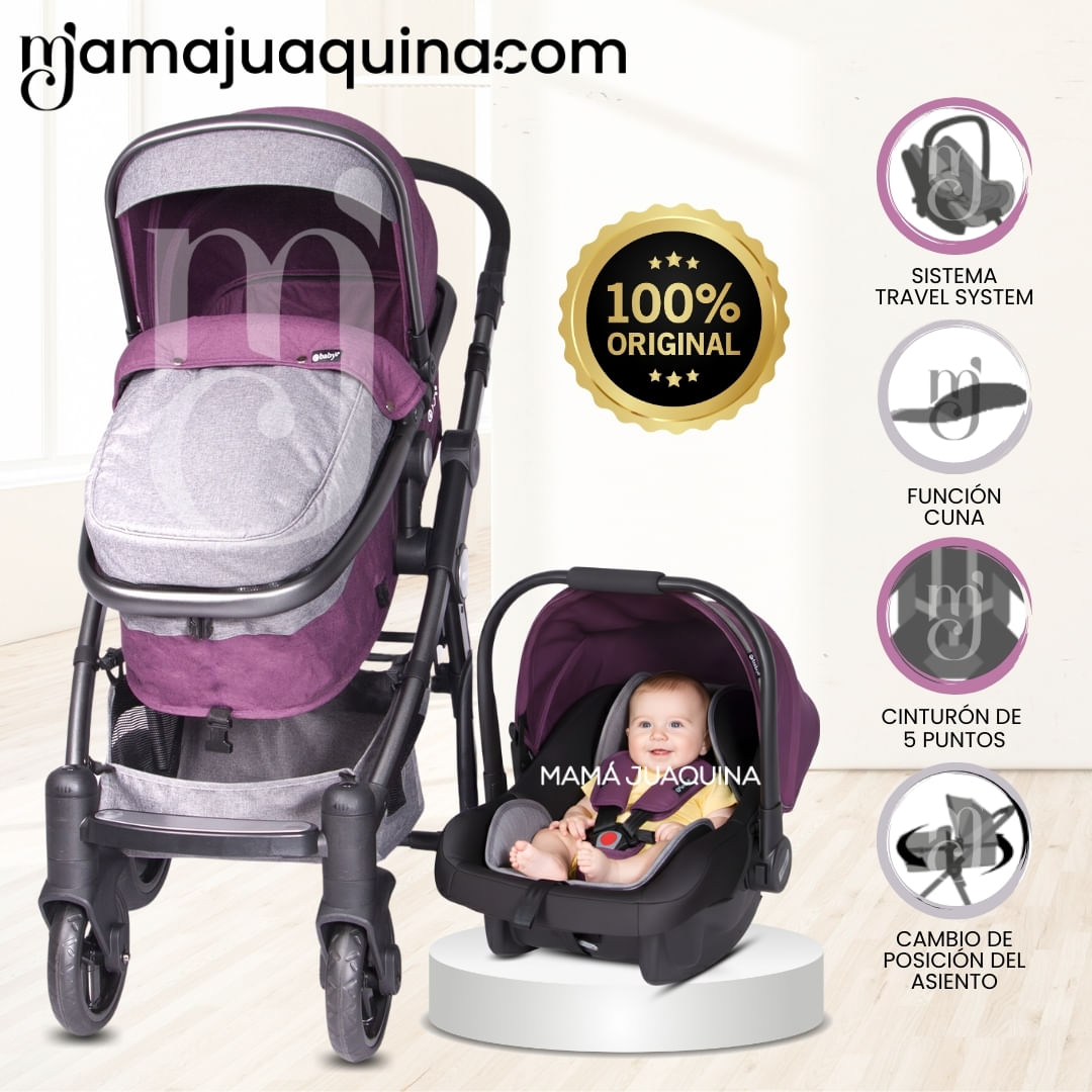 Coche Moisés Travel System de Lujo «MILE» Lila