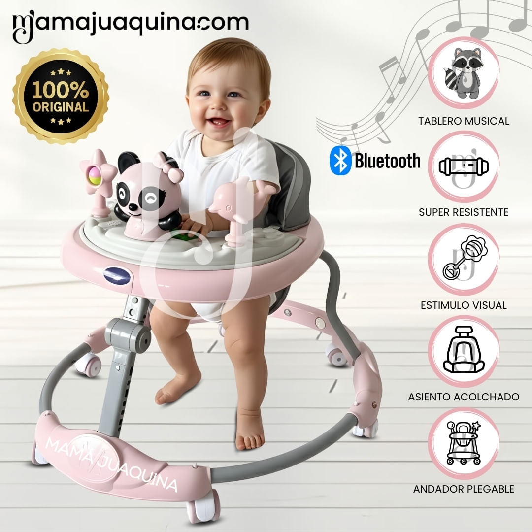 Andador Musical «PANDIWALK» con Bluetooth Rosa