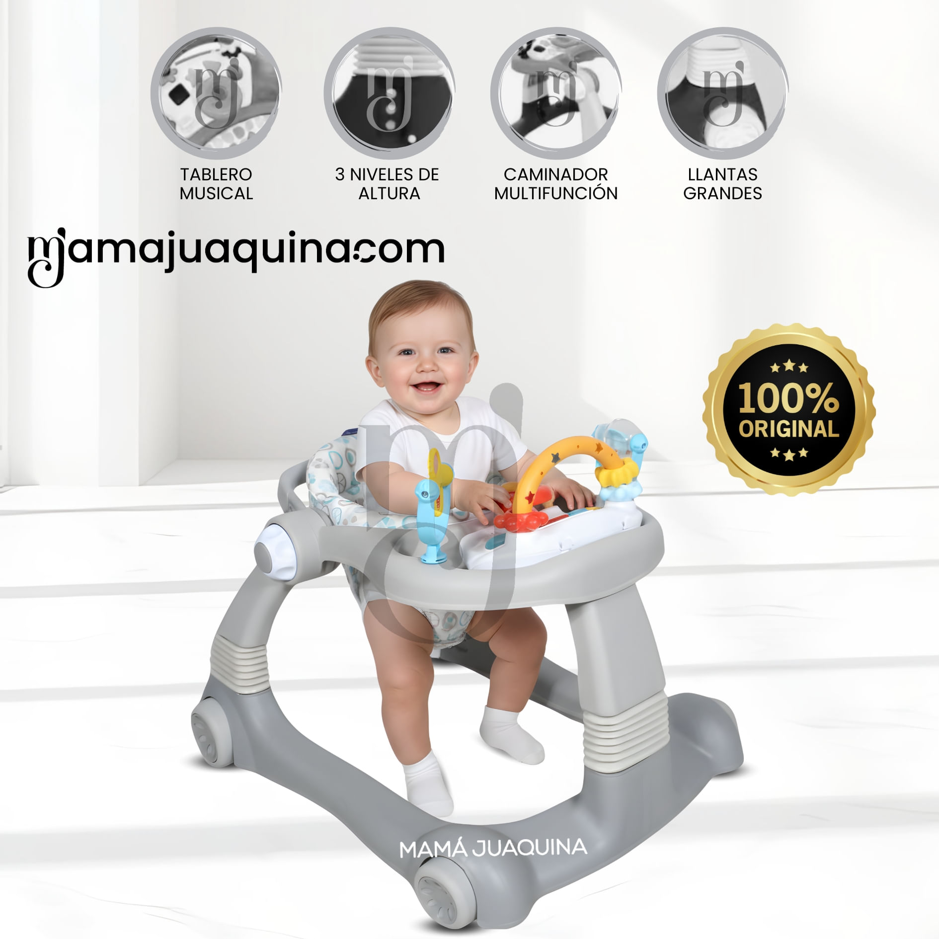 Andador Para Bebé Musical «BILON» Gris