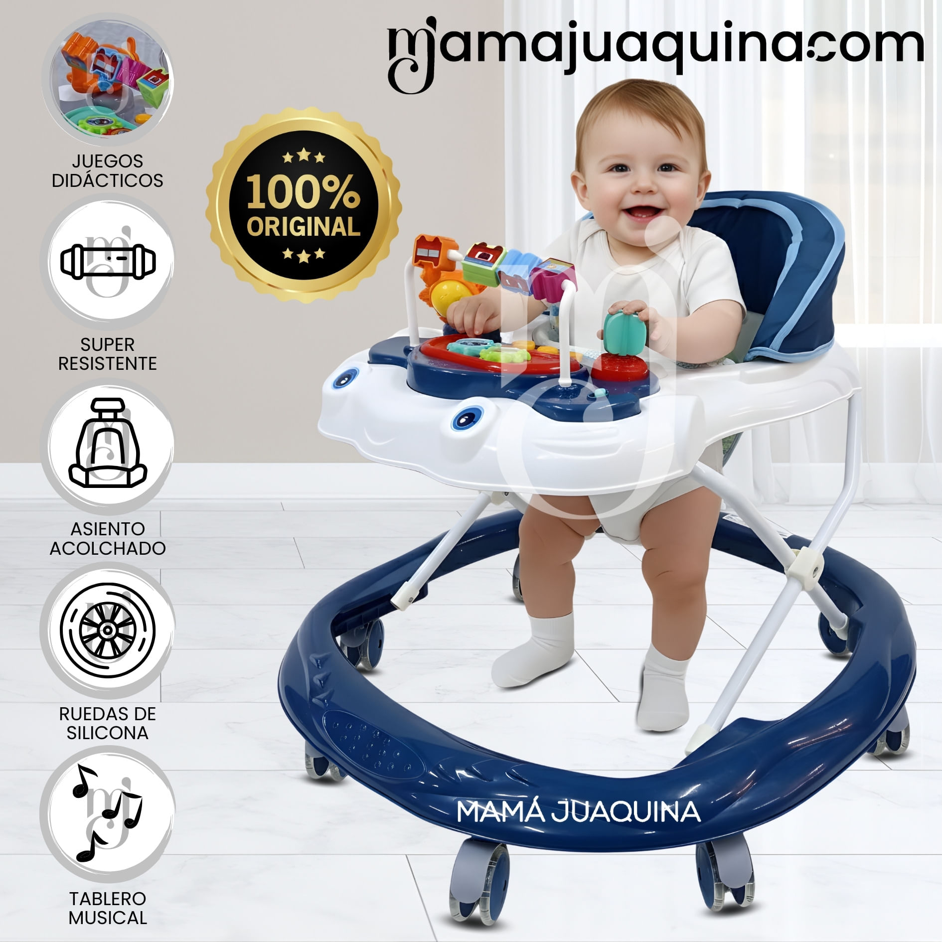 Andador con Tablera Musical «CRECELIE» Blanco