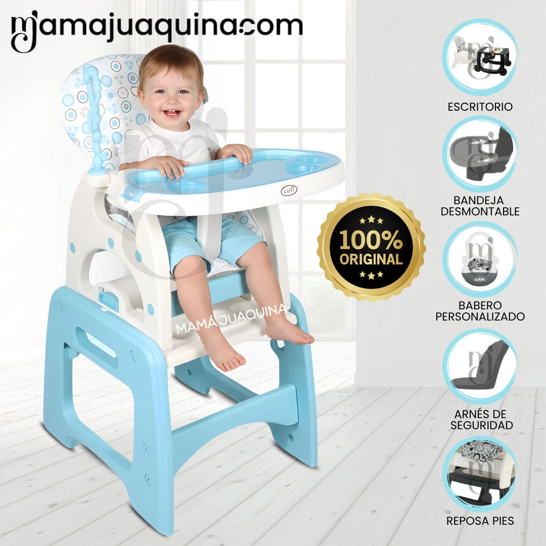 Silla de Comer 3 en 1 «VELLYER» Edición Limitada Celeste