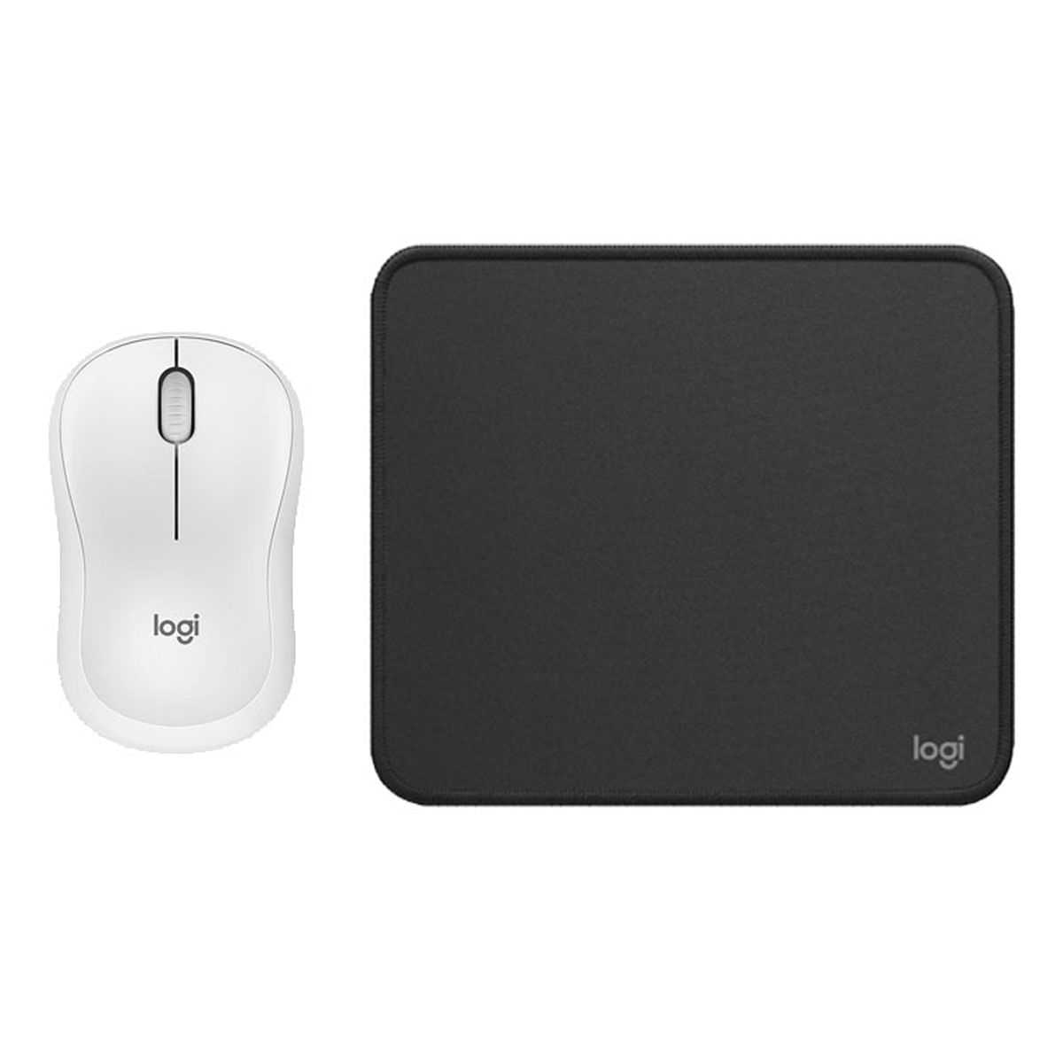 COMBO LOGITECH MOUSE M240 BLANCO Y PAD MOUSE NEGRO