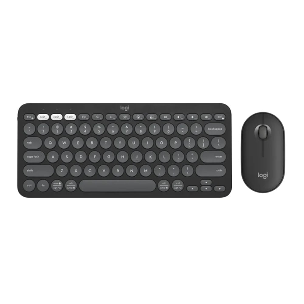 Teclado + Mouse Logitech Pebble Keys 2 K380S + M350S Bluetooth Black