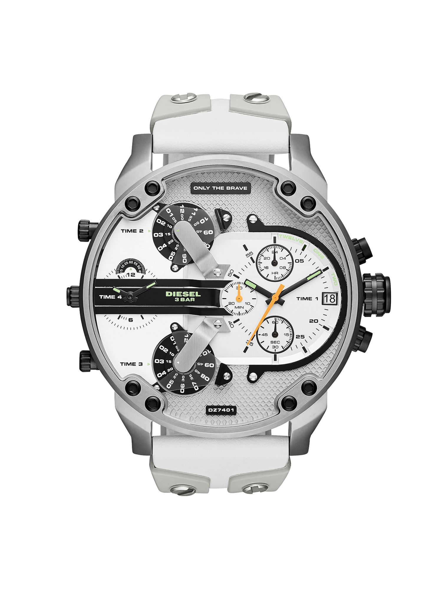 Reloj Diesel Dz7401 Mr. Daddy White nuevo para Caballero Genuino