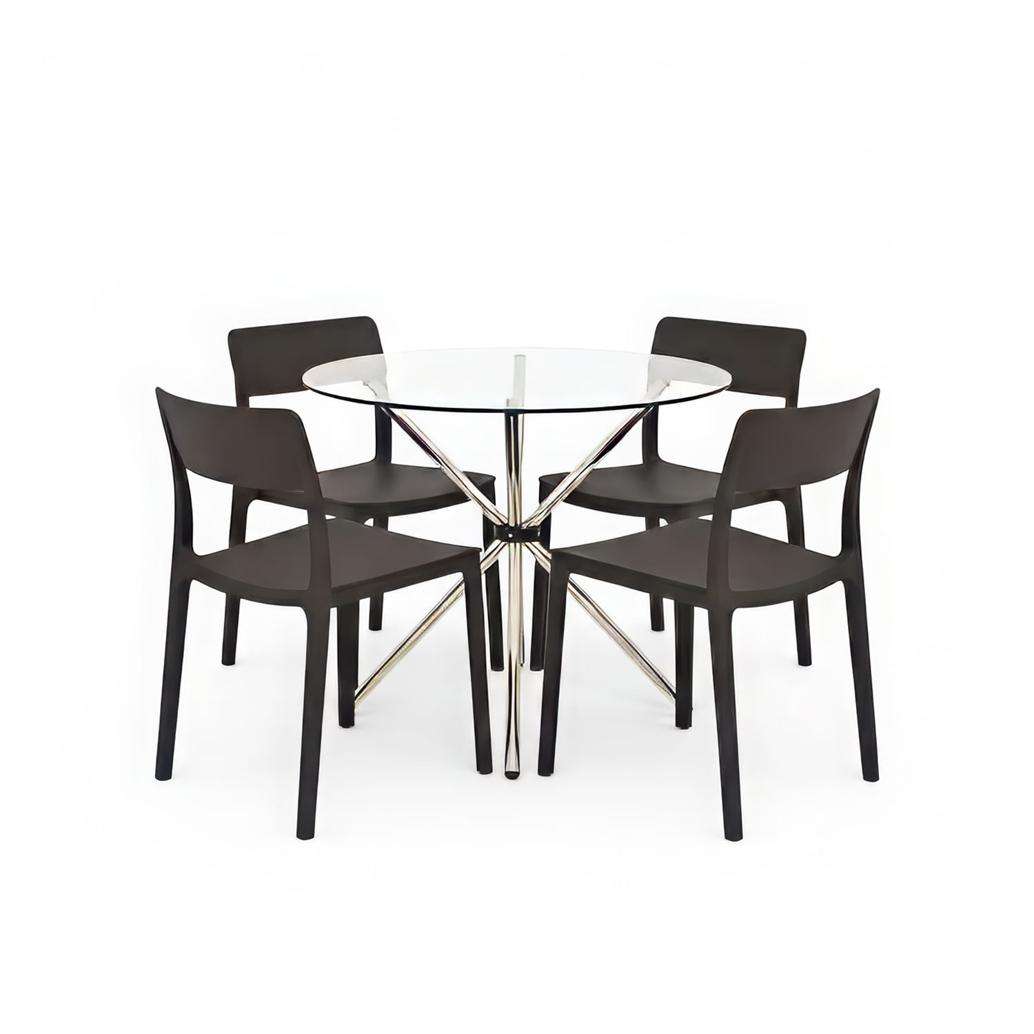 Juego De Comedor Vittoria Negro 4 Asientos Ofideas