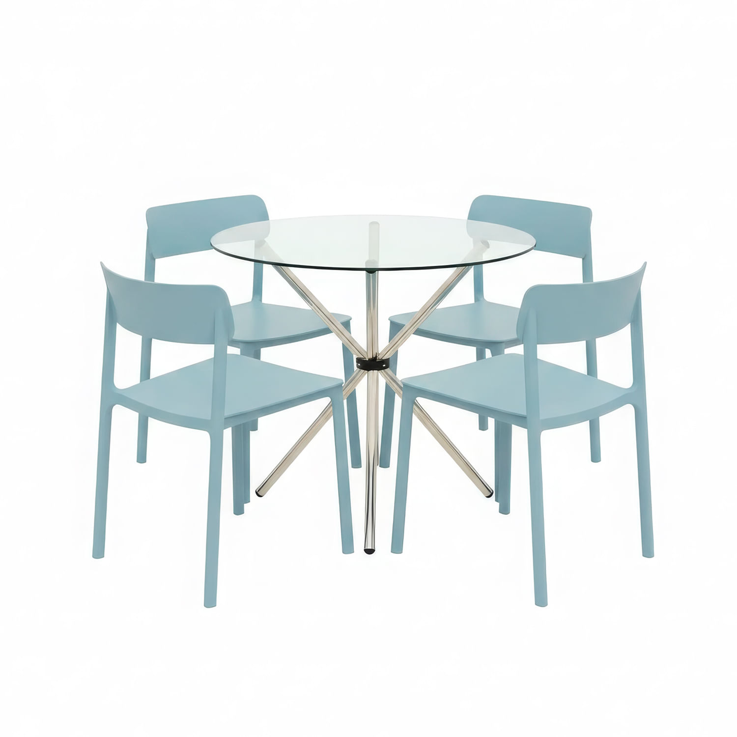 Juego De Comedor Vittoria Azul 4 Asientos Ofideas