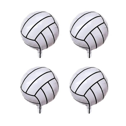 Set x 4 globos metálico pelota de voley fiesta cumpleaños voleibol