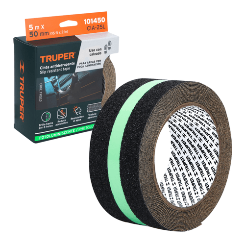 Cinta Antiderrapante Antideslizante Fotoluminiscente Rollo de 5 metros con ancho de 5 centimetros -
