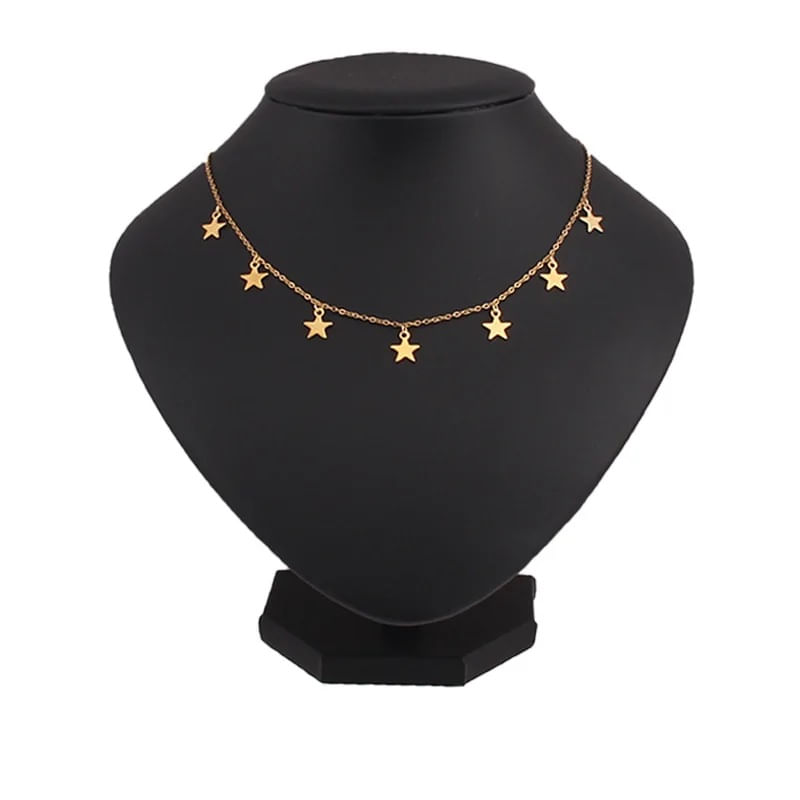 Collar estrellas dorado