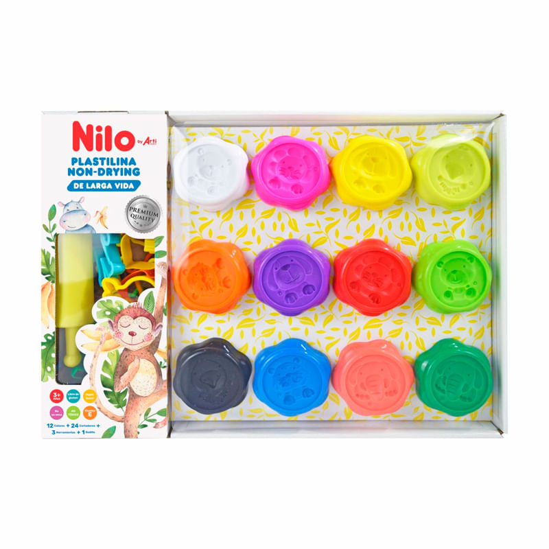 Plastilina Nilo Non Drying Set Cortadores +12 und