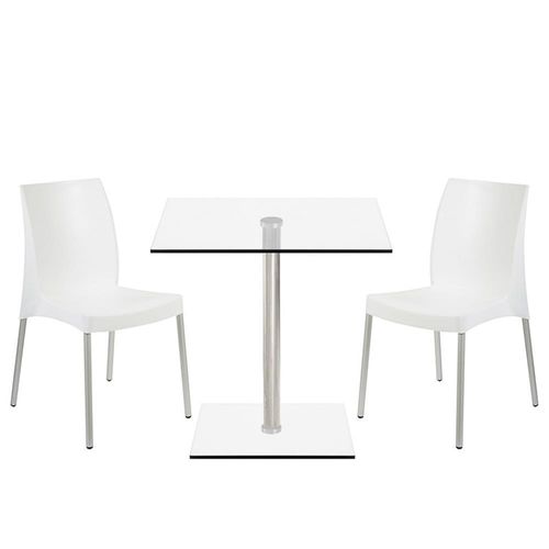 Combo 1 Mesa Simplex Ca60 1Ly + 2 Sillas Ada Blanca - Ziyaz