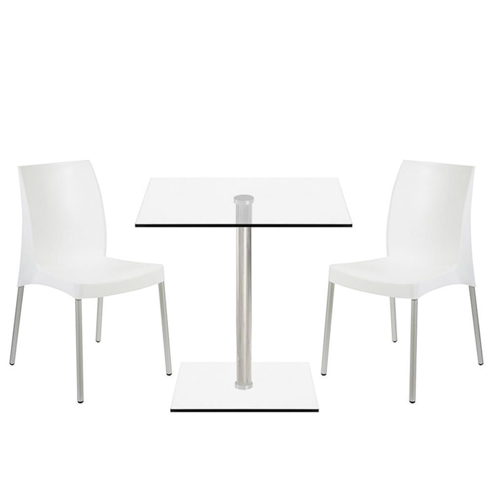 Combo 1 Mesa Simplex Ca60 1Ly + 2 Sillas Ada Blanca - Ziyaz