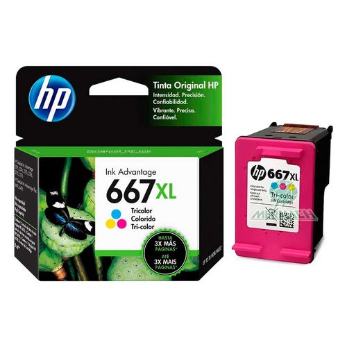 Tinta HP 667XL Tricolor Original 3YM80AL