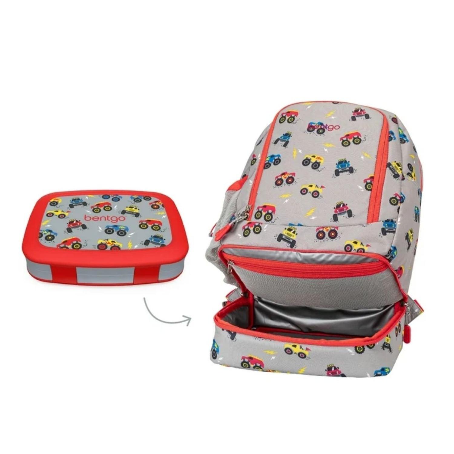 Set Mochila 2 en 1 y Lonchera Bentgo Kids - Camiones