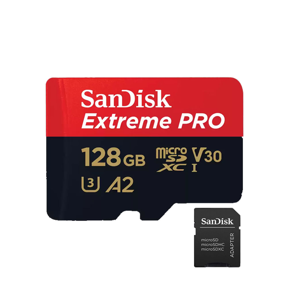 Memoria Micro SD Sandisk 128GB - R200mb - W90mb - Extreme Pro - Fotobuy Store  (Incluye Adaptador SD