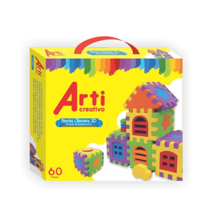 JUEGO DIDACTICO BLOQUES Y TORRES 3D ARTI CREATIVO