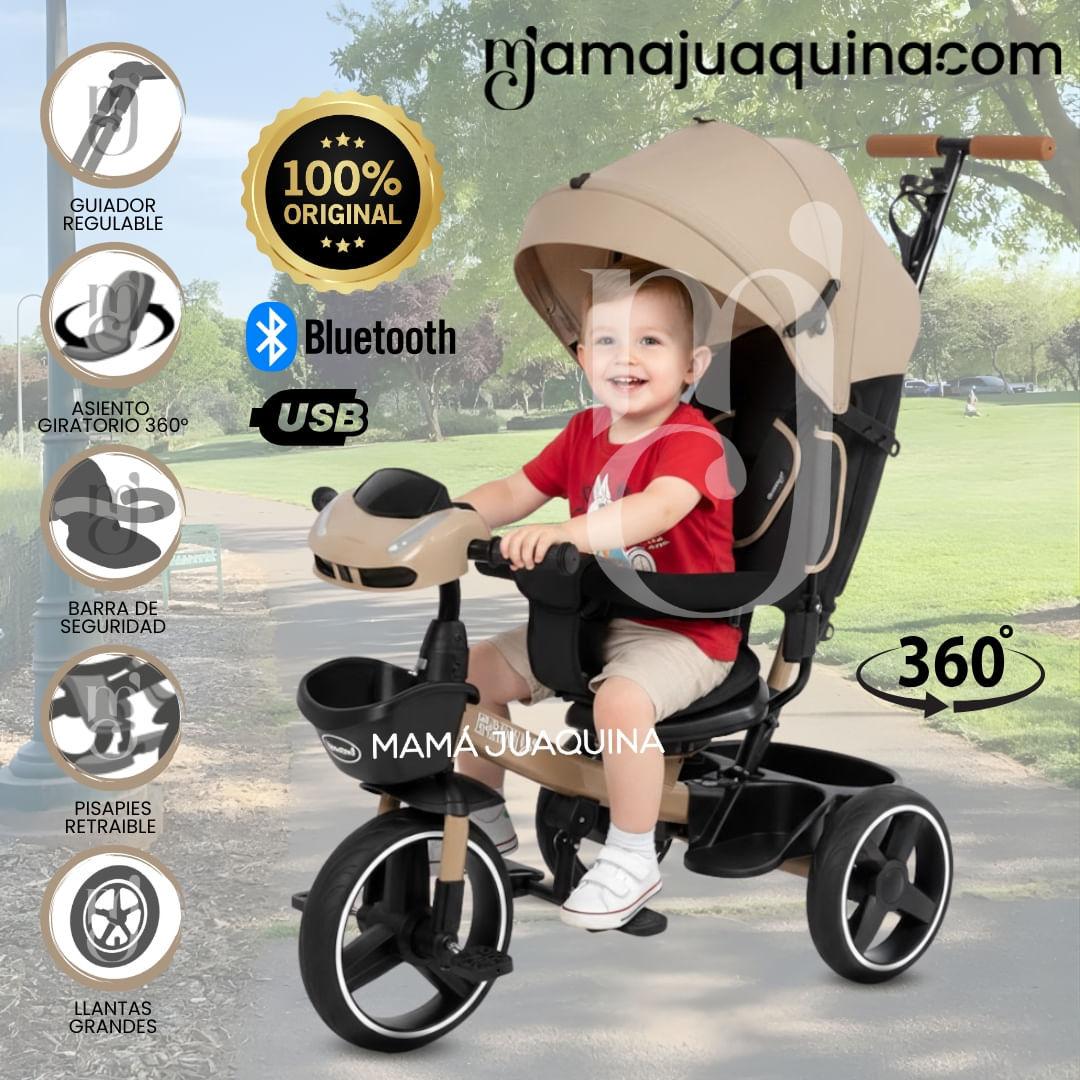 Triciclo Guiador para Niños «LIGEND SUPRA » Edición Limitada Beige