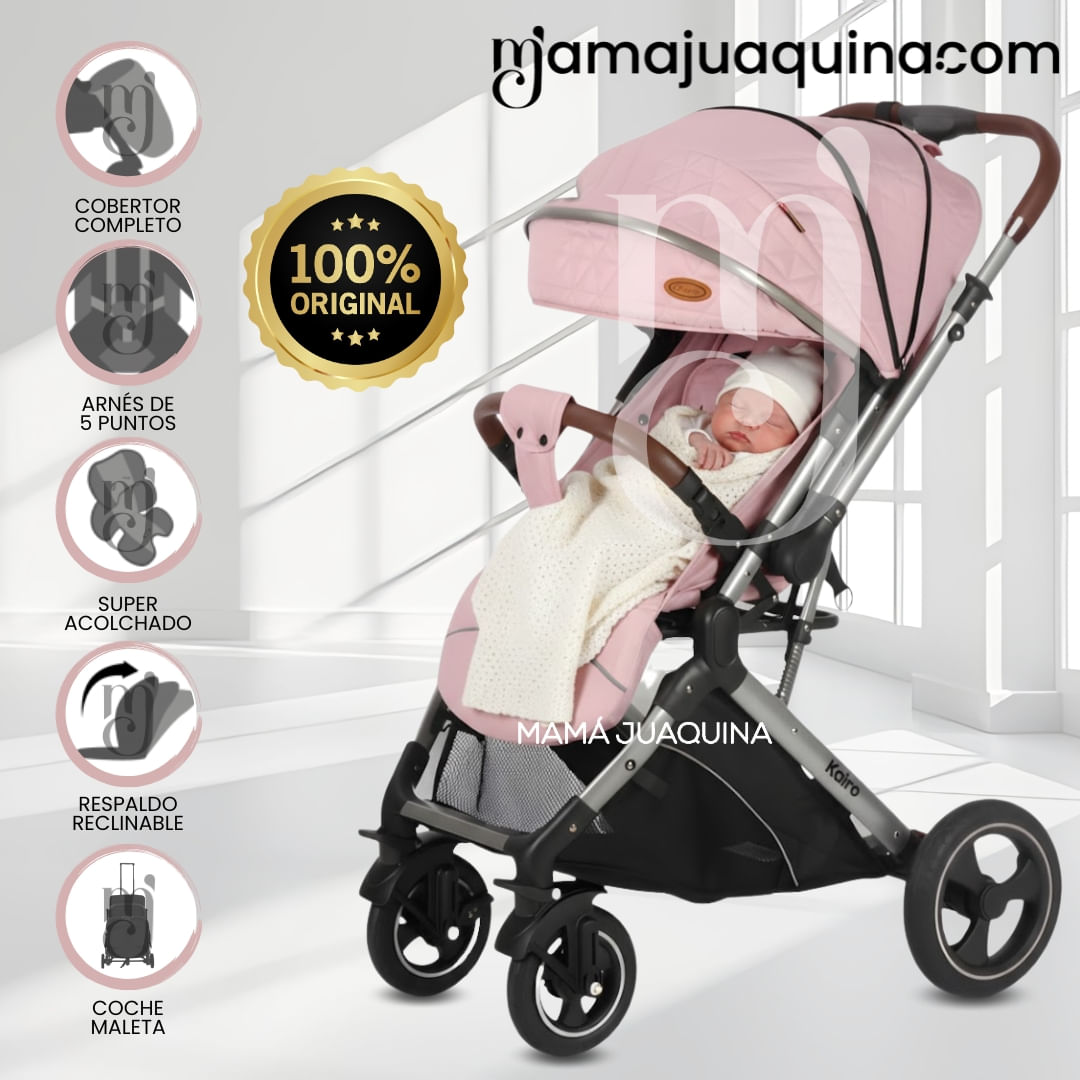 Coche Maleta con Reversible de Paseo «KAIRO» Edición Exclusiva Rosa
