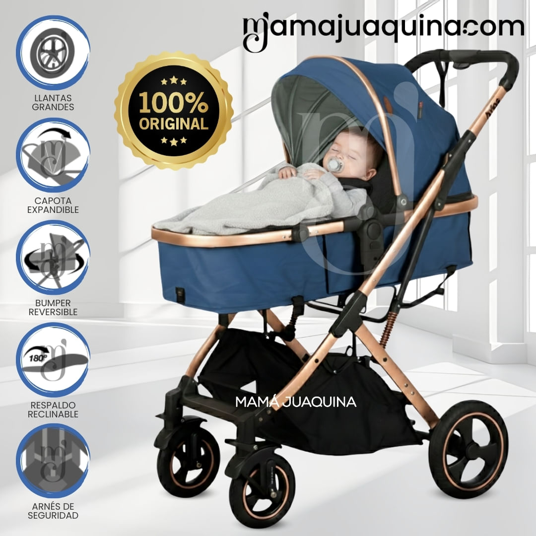 Coche Moisés Travel System de Lujo «ARIOS» Edición Limitada Azul