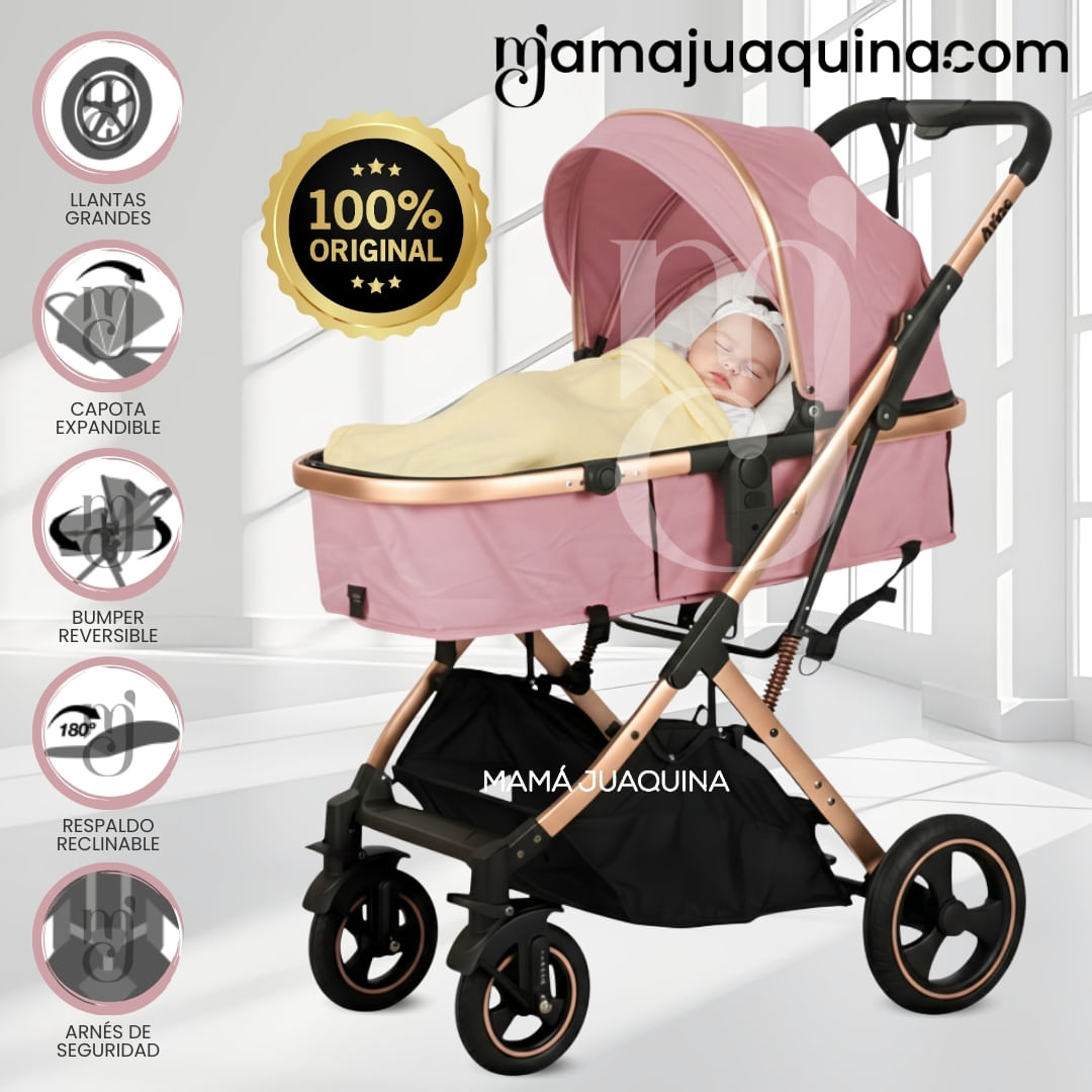 Coche Moisés Travel System de Lujo «ARIOS» Edición Limitada Rosa